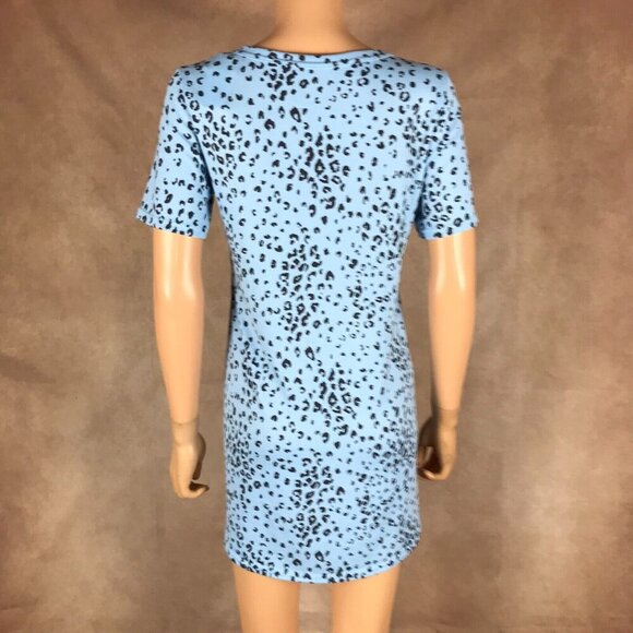 JENNI Blue Cheetah Print Short Sleeve Knit Nightgown NWT XS - Picture 9 of 11